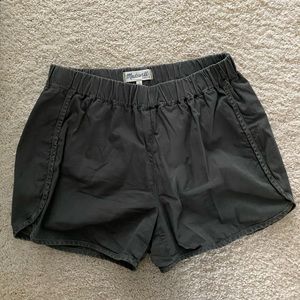 Madewell Small pull on cotton shorts Army Forest Green